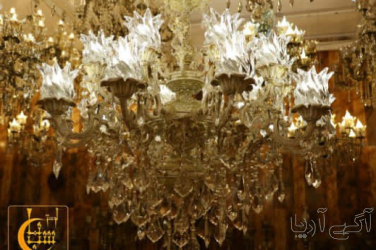 لوستر طرح دو گل ریز برنز 